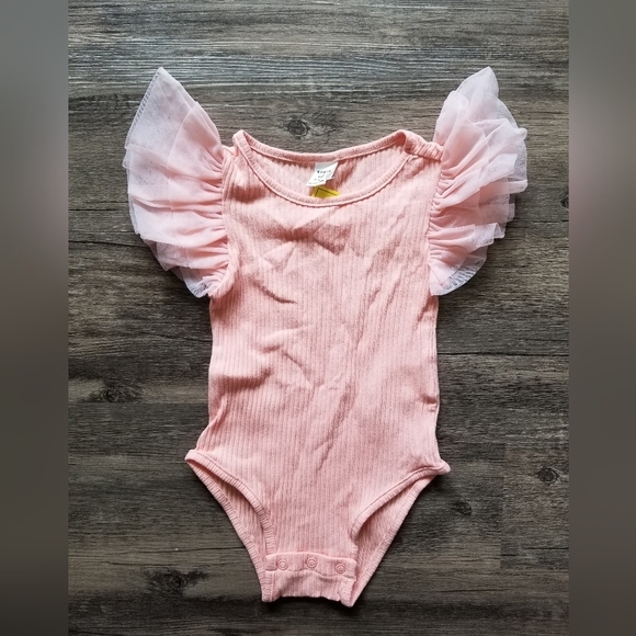 Shein Tulle Puffed Ruffle Sleeves Ribbed Onsie Bundle - Picture 3 of 4